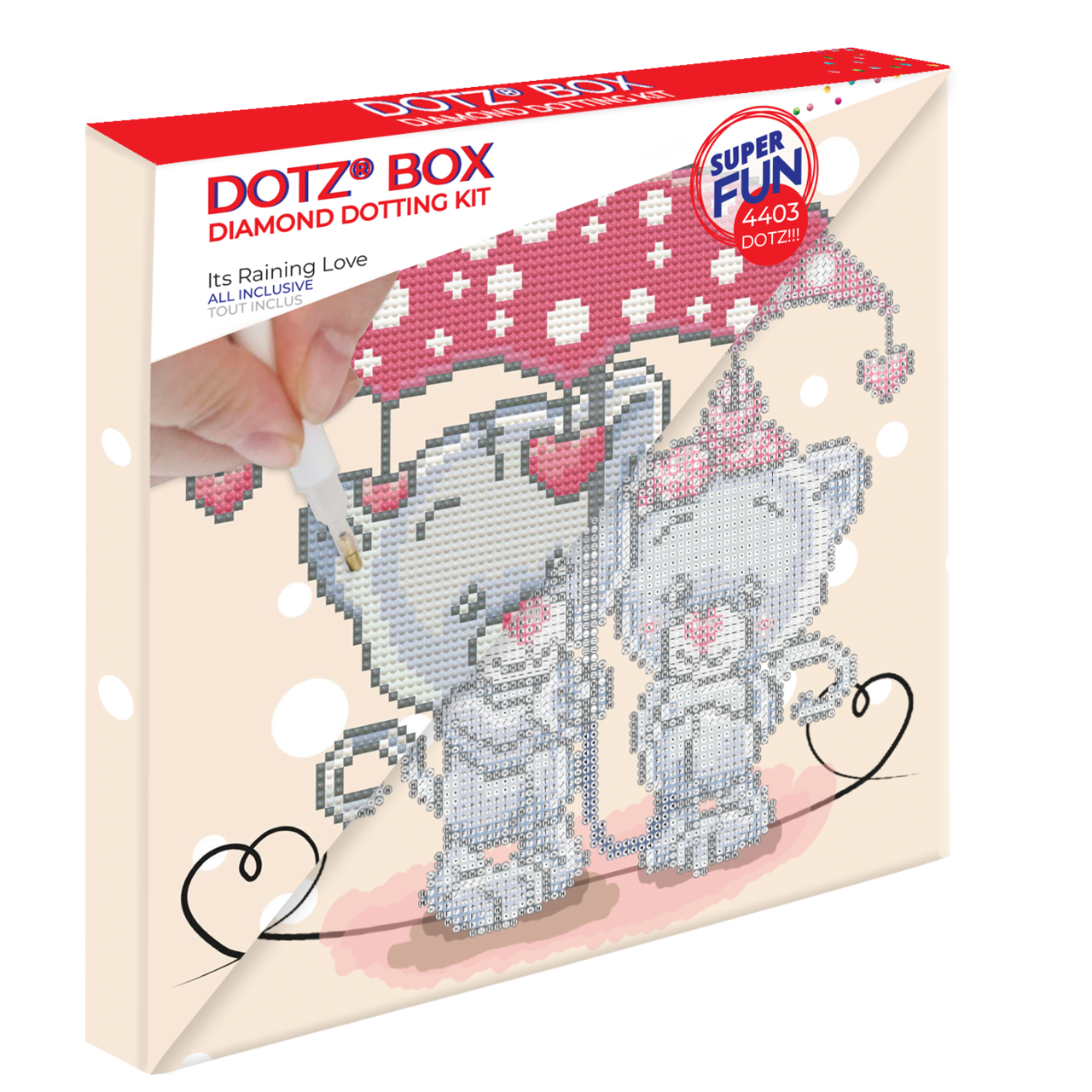 Diamond Dotz Its Raining Love Dotz Box Valentines Diamond Painting Kits for Adults - Diamond Art Kits a Relaxing Creative Craft Kit with Dotz Gems 11x11
